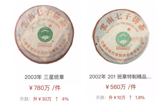 2002年-2003年班章大白菜价格