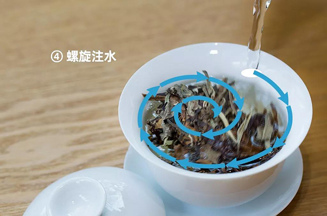 普洱茶冲泡螺旋注水法