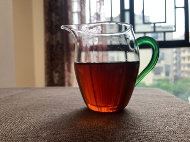 黄花花的茶英雄茶项羽普洱熟茶第十泡茶汤