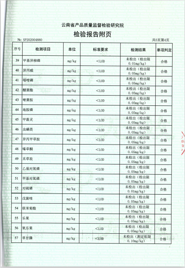 贺开有机茶检测报告