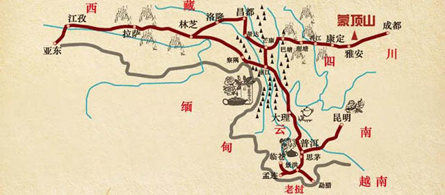 茶马古道路线图