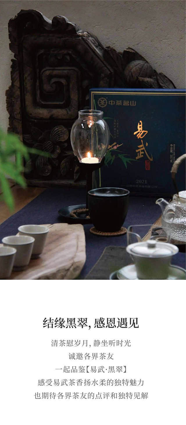 中茶茗山2021年易武黑翠普洱茶