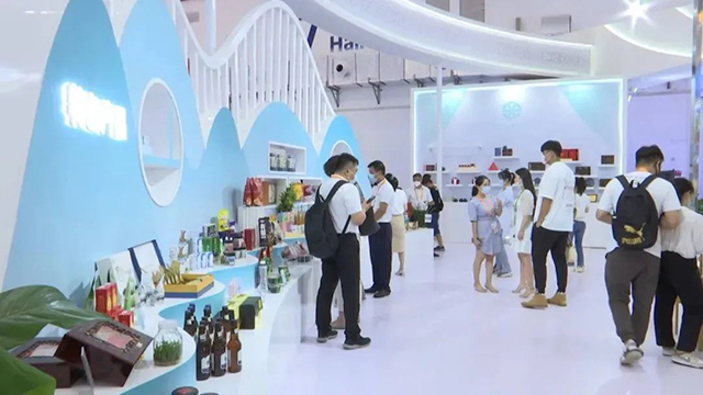 广西主题馆内展示了六堡茶