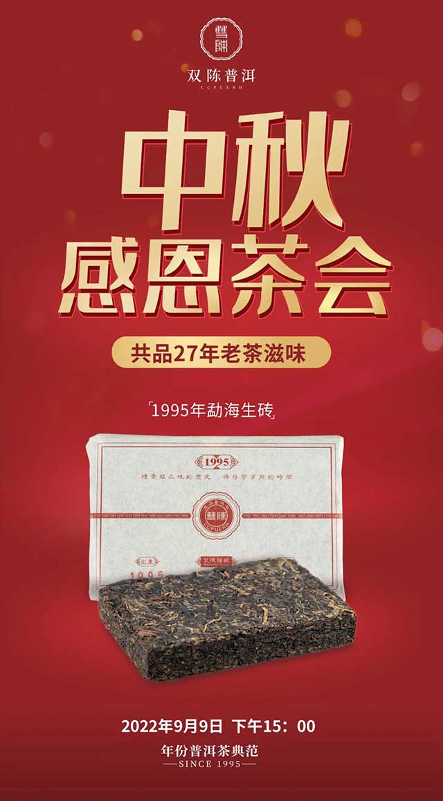 双陈1995年勐海生砖普洱茶