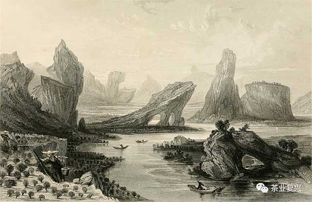 1843年出版的一本介绍中国的书中武夷山的插图