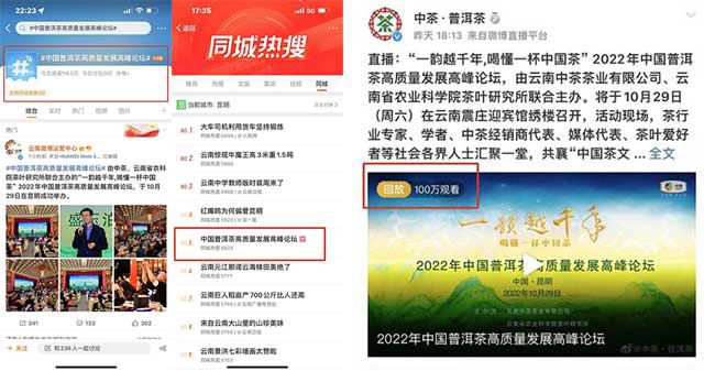 中茶普洱官方微博视频号全程直播