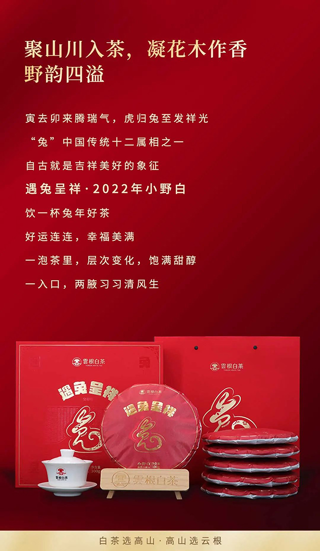 云根白茶生肖系列遇兔呈祥