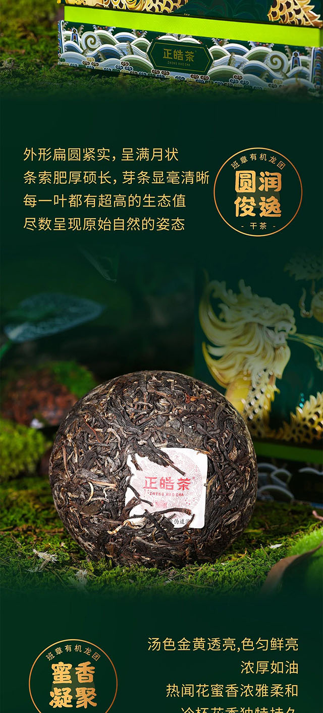 正皓茶2022班章有机龙团普洱茶