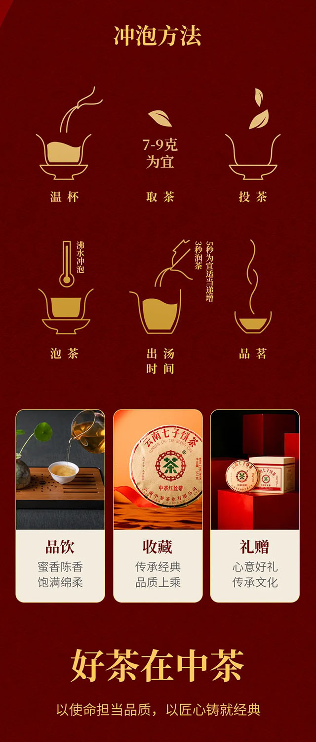 中茶红丝带普洱茶品质特点