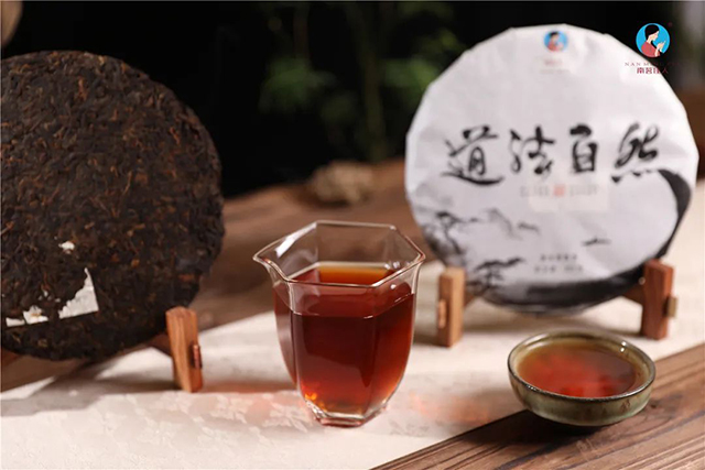 道法自然古树熟茶茶汤