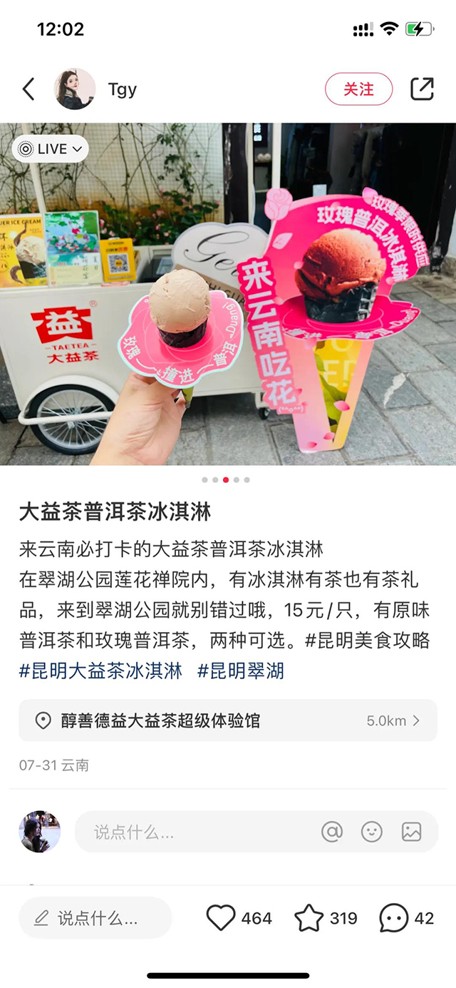 茶味雪糕大益普洱冰淇淋