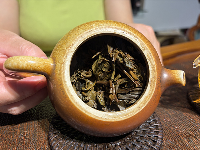 图为勐海茶厂2000年苹果绿青饼