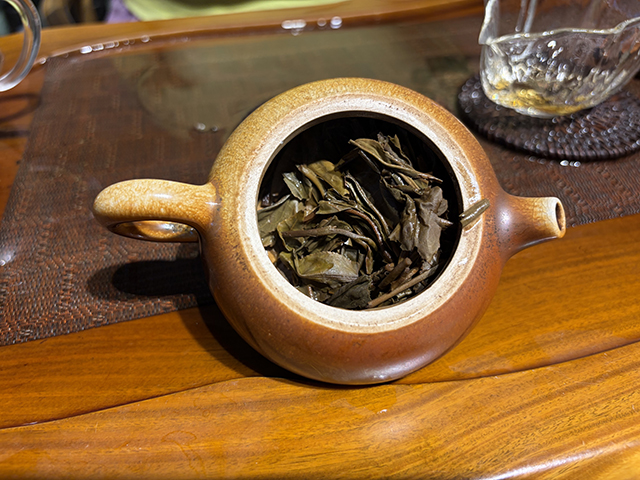 图为花园茶厂2004年班章有机饼茶