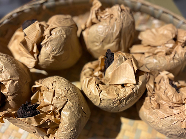 图为私藏茶1999年磨菇沱熟沱